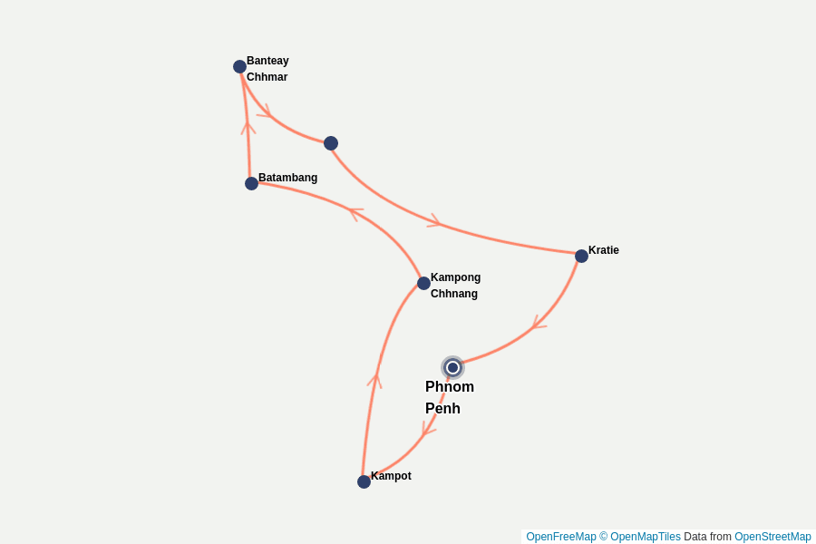 Itinerary Map image for Kambodscha erleben – Classic Tour
