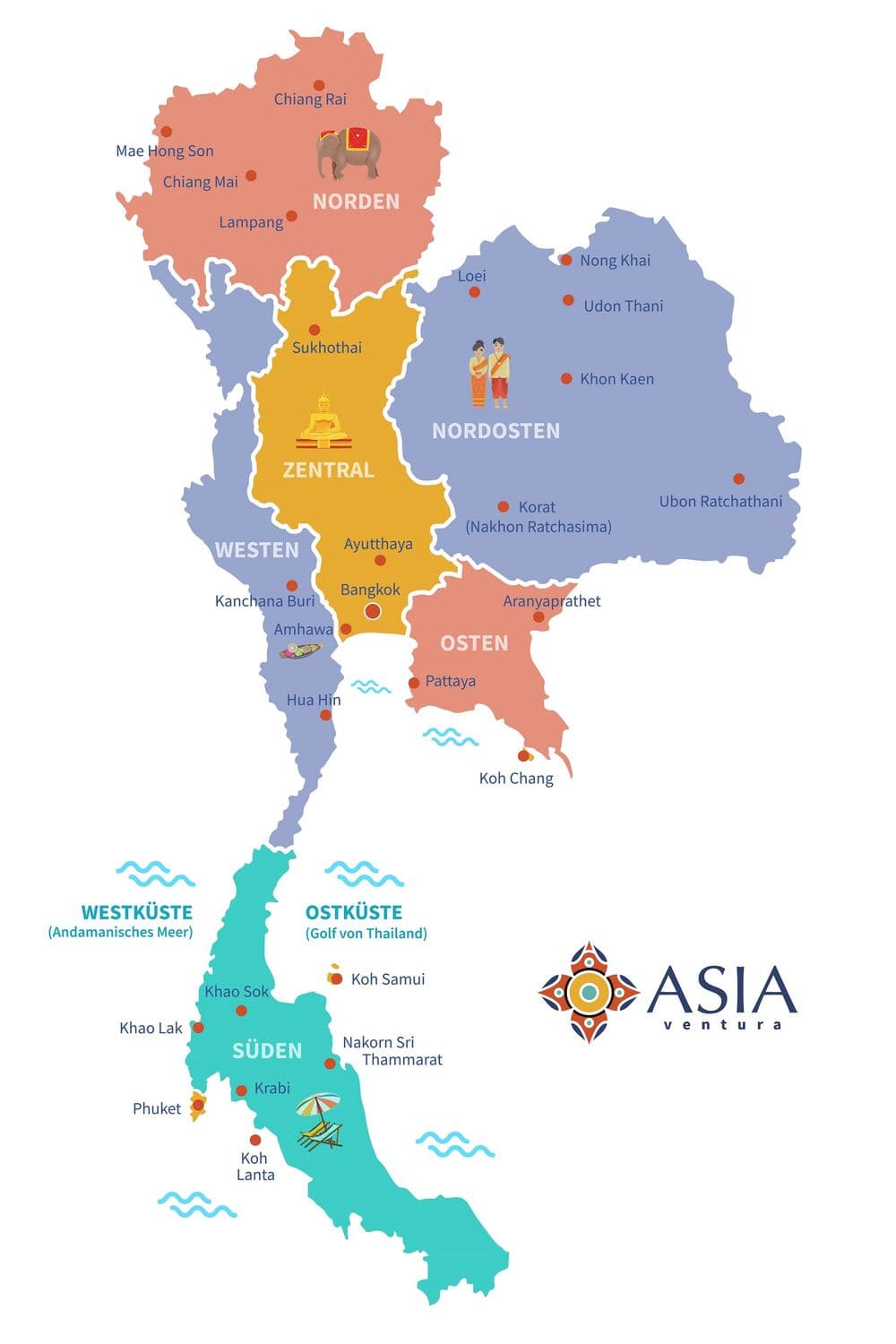 DE Thailand Map Thailand Karte