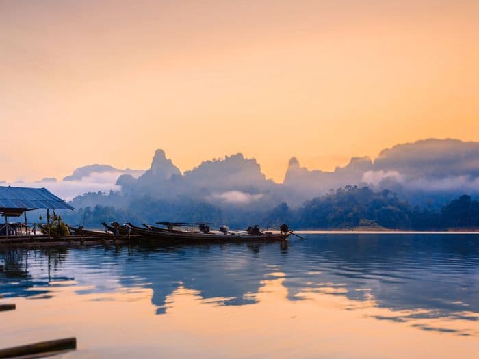 Khao sok National Park Boat Morning Mist